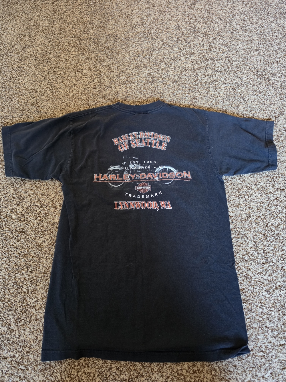 Harley-Davidson Seattle Lynnwood WA Black Pocket T-Shirt Men's Size L